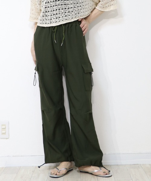DISKEEN SURE(ディスキーンシュアー)の「ハイブリッド2WAY!スピンドル付膝タックカートジョガーパンツ(カーゴパンツ・レディース・ブラウン/ベージュ/ブラック/カーキ/グレー・FREE)」の17枚目の写真