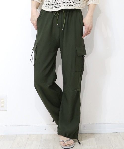 DISKEEN SURE(ディスキーンシュアー)の「ハイブリッド2WAY!スピンドル付膝タックカートジョガーパンツ(カーゴパンツ・レディース・ブラウン/ベージュ/ブラック/カーキ/グレー・FREE)」の19枚目の写真