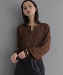 【&g'aime 】シアーWジップカーディガン Sheer Double Zip Cardigan