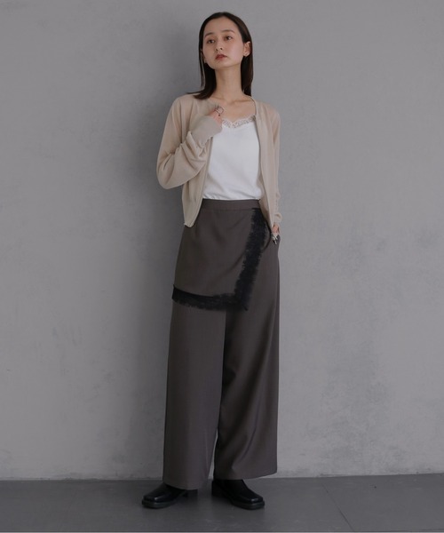&g'aime(アンジェム)の「【&g'aime 】シアーWジップカーディガン Sheer Double Zip Cardigan(カーディガン/ボレロ・レディース・ブラック/ブラウン/グレイッシュベージュ・FREE)」の13枚目の写真