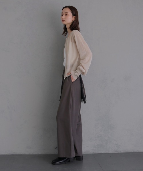 &g'aime(アンジェム)の「【&g'aime 】シアーWジップカーディガン Sheer Double Zip Cardigan(カーディガン/ボレロ・レディース・ブラック/ブラウン/グレイッシュベージュ・FREE)」の14枚目の写真