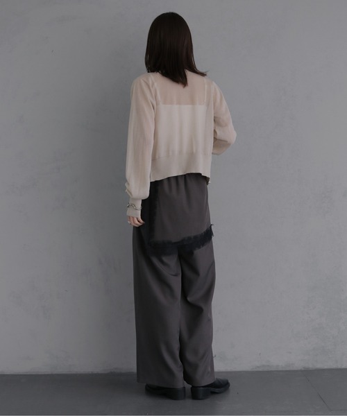 &g'aime(アンジェム)の「【&g'aime 】シアーWジップカーディガン Sheer Double Zip Cardigan(カーディガン/ボレロ・レディース・ブラック/ブラウン/グレイッシュベージュ・FREE)」の15枚目の写真