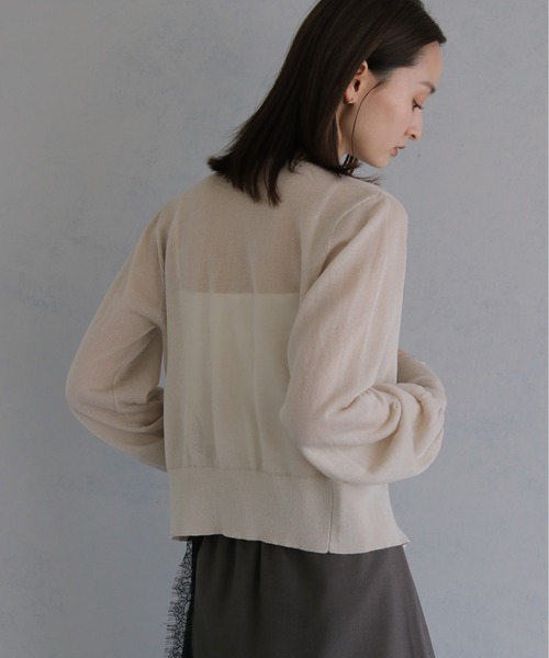 &g'aime(アンジェム)の「【&g'aime 】シアーWジップカーディガン Sheer Double Zip Cardigan(カーディガン/ボレロ・レディース・ブラック/ブラウン/グレイッシュベージュ・FREE)」の12枚目の写真