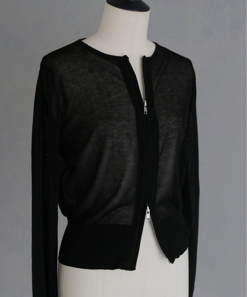 &g'aime(アンジェム)の「【&g'aime 】シアーWジップカーディガン Sheer Double Zip Cardigan(カーディガン/ボレロ・レディース・ブラック/ブラウン/グレイッシュベージュ・FREE)」の21枚目の写真