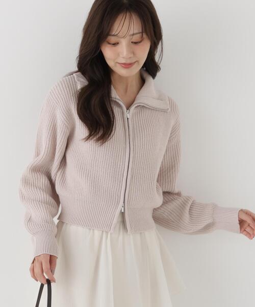 PROPORTION BODY DRESSING(プロポーションボディドレッシング)の「<a>フロントジップニット / 1216274003(カーディガン/ボレロ・レディース・グレー/グレー系その他/ホワイト系その他・FREE)」の21枚目の写真