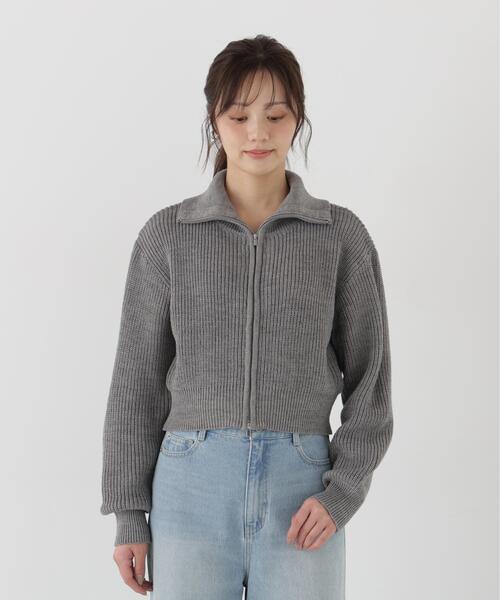 PROPORTION BODY DRESSING(プロポーションボディドレッシング)の「<a>フロントジップニット / 1216274003(カーディガン/ボレロ・レディース・グレー/グレー系その他/ホワイト系その他・FREE)」の6枚目の写真
