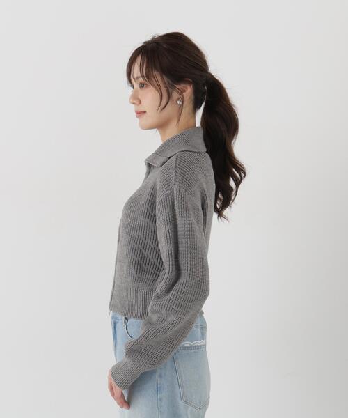 PROPORTION BODY DRESSING(プロポーションボディドレッシング)の「<a>フロントジップニット / 1216274003(カーディガン/ボレロ・レディース・グレー/グレー系その他/ホワイト系その他・FREE)」の7枚目の写真