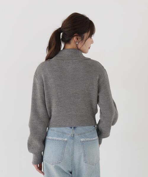 PROPORTION BODY DRESSING(プロポーションボディドレッシング)の「<a>フロントジップニット / 1216274003(カーディガン/ボレロ・レディース・グレー/グレー系その他/ホワイト系その他・FREE)」の8枚目の写真