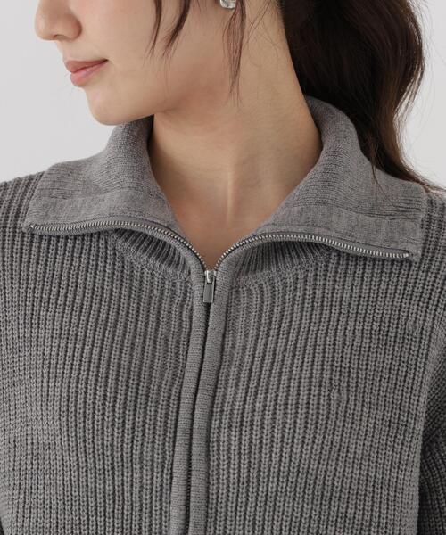 PROPORTION BODY DRESSING(プロポーションボディドレッシング)の「<a>フロントジップニット / 1216274003(カーディガン/ボレロ・レディース・グレー/グレー系その他/ホワイト系その他・FREE)」の9枚目の写真