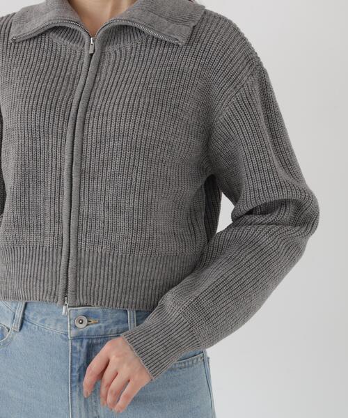 PROPORTION BODY DRESSING(プロポーションボディドレッシング)の「<a>フロントジップニット / 1216274003(カーディガン/ボレロ・レディース・グレー/グレー系その他/ホワイト系その他・FREE)」の10枚目の写真