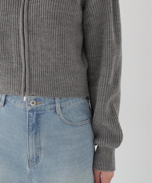 PROPORTION BODY DRESSING(プロポーションボディドレッシング)の「<a>フロントジップニット / 1216274003(カーディガン/ボレロ・レディース・グレー/グレー系その他/ホワイト系その他・FREE)」の11枚目の写真