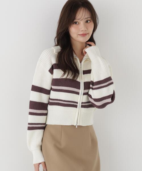 PROPORTION BODY DRESSING(プロポーションボディドレッシング)の「<a>フロントジップニット / 1216274003(カーディガン/ボレロ・レディース・グレー/グレー系その他/ホワイト系その他・FREE)」の15枚目の写真