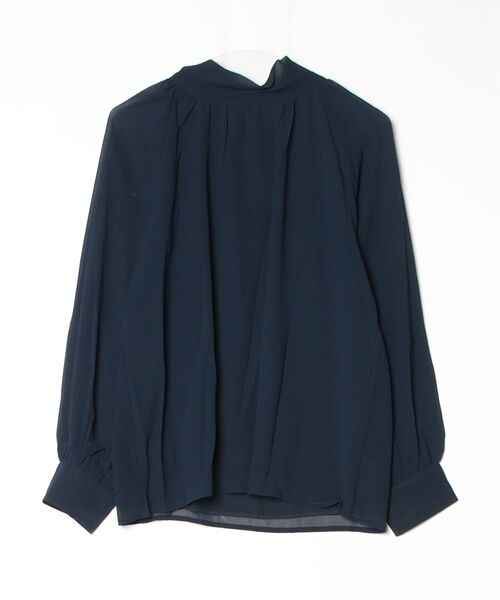 YUGA(ユーガ)の「YUGA_YGMC Korean-style Half-high neck ribbon-tie shirt blouse(シャツ/ブラウス・レディース・ネイビー/ベージュ・FREE)」の22枚目の写真