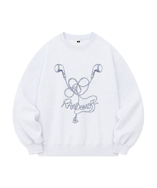 RANDOMOFF（ランダムオフ）の「TANGLED EARPHONE スウェットシャツ（3色） [RLZM_0010]（スウェット・レディース・ブラック/ホワイト/ライトグレー・SMALL/MEDIUM/LARGE/X-LARGE）」の3枚目の写真