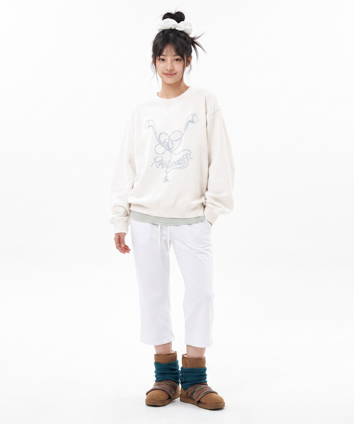 RANDOMOFF（ランダムオフ）の「TANGLED EARPHONE スウェットシャツ（3色） [RLZM_0010]（スウェット・レディース・ブラック/ホワイト/ライトグレー・SMALL/MEDIUM/LARGE/X-LARGE）」の4枚目の写真
