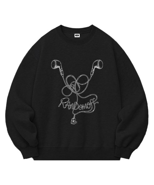 RANDOMOFF（ランダムオフ）の「TANGLED EARPHONE スウェットシャツ（3色） [RLZM_0010]（スウェット・レディース・ブラック/ホワイト/ライトグレー・SMALL/MEDIUM/LARGE/X-LARGE）」の5枚目の写真