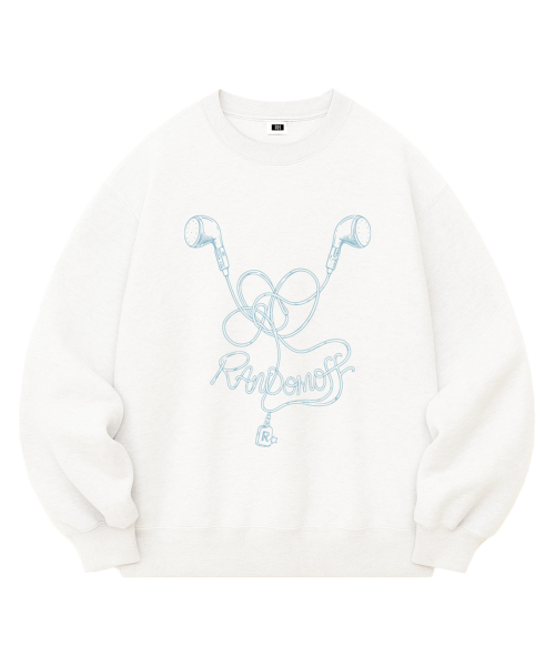 RANDOMOFF（ランダムオフ）の「TANGLED EARPHONE スウェットシャツ（3色） [RLZM_0010]（スウェット・レディース・ブラック/ホワイト/ライトグレー・SMALL/MEDIUM/LARGE/X-LARGE）」の6枚目の写真
