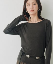 シルクブレンドボートTee(秋服/冬服/オフィスカジュアル)