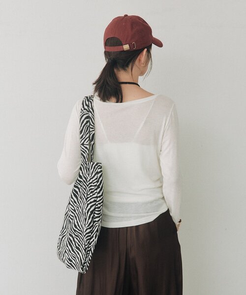 RIVE DROITE（リヴドロワ）の「シルクブレンドボートTee（秋服/冬服/オフィスカジュアル）（Tシャツ/カットソー・レディース・ピンク/オフホワイト/チャコールグレー・FREE）」の12枚目の写真