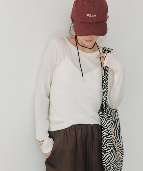 RIVE DROITE（リヴドロワ）の「シルクブレンドボートTee（秋服/冬服/オフィスカジュアル）（Tシャツ/カットソー・レディース・ピンク/オフホワイト/チャコールグレー・FREE）」の13枚目の写真