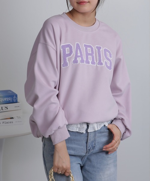 pumpkin port（パンプキンポート）の「PARIS サガラロゴ スウェットトレーナー（スウェット・レディース・ネイビー/サックスブルー/ラベンダー/グレー/ライトグレー・M）」の18枚目の写真