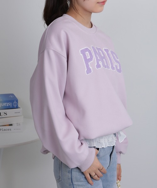 pumpkin port（パンプキンポート）の「PARIS サガラロゴ スウェットトレーナー（スウェット・レディース・ネイビー/サックスブルー/ラベンダー/グレー/ライトグレー・M）」の20枚目の写真
