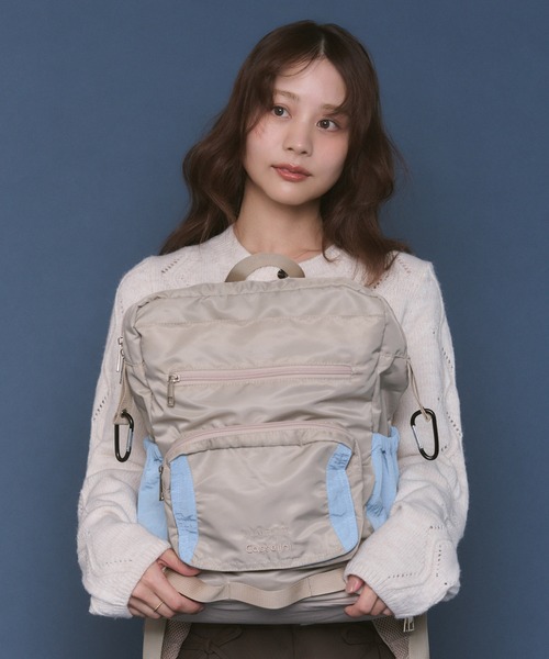 Casselini(キャセリーニ)の「【JUMELLE × Casselini】マザーズバッグ(バックパック/リュック・レディース・ブラック/ベージュ・FREE)」の1枚目の写真