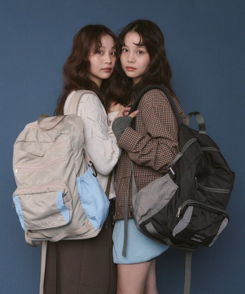 Casselini(キャセリーニ)の「【JUMELLE × Casselini】マザーズバッグ(バックパック/リュック・レディース・ブラック/ベージュ・FREE)」の2枚目の写真