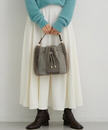 THE SHOP TK （ザ ショップ ティーケー ）の「フェイクファー切り替え巾着バッグ（ハンドバッグ）」