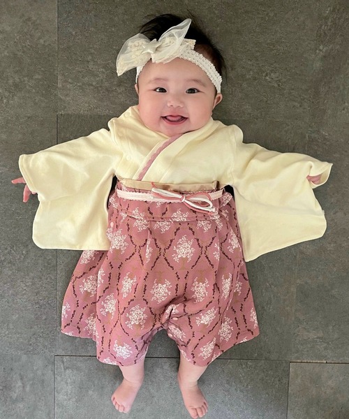 ベビー袴 ロンパース ダマスク柄(着物)|SweetMommy(スウィートマミー) ベビー袴 ロンパース ダマスク柄(着物)|SweetMommy(スウィートマミー)
