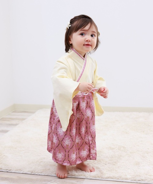 ベビー袴 ロンパース ダマスク柄(着物)|SweetMommy(スウィートマミー) ベビー袴 ロンパース ダマスク柄(着物)|SweetMommy(スウィートマミー)