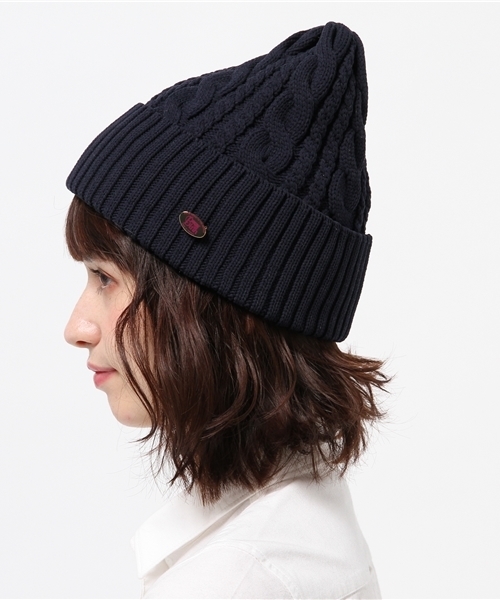 STUDIOUS(ステュディオス)の「UTILITY KNIT CAP(ニットキャップ/ビーニー・レディース・ダークグリーン/ネイビー・FREE)」の3枚目の写真