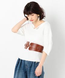 Another Edition | ワッフルキーネックTシャツ ◆(Tシャツ/カットソー)