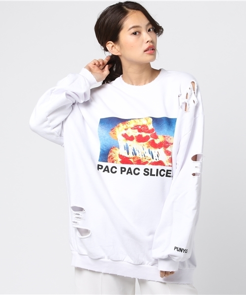 PUNYUS（プニュズ）の「PIZZAクラッシュスウェット（スウェット・レディース・ライトイエロー/ホワイト・3/4）」の10枚目の写真