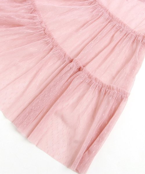 apres les cours(アプレレクール)の「チュールレースシースルーワンピースセット(ワンピース・キッズ・ネイビー/ピンク/オフホワイト/カーキ・140/100/120/80/90/110/130)」の6枚目の写真