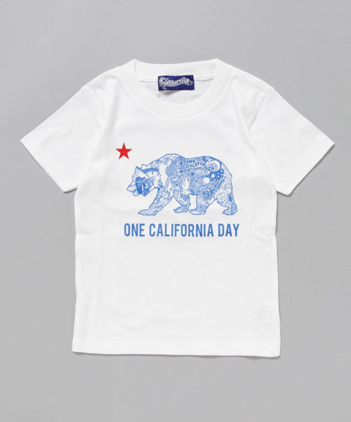 ONE CALIFORNIA DAY （ワンカリフォルニアデイ）の「ONE CALIFORNIA DAY CAL BEAR KIDS PRINT TEE（Tシャツ/カットソー・キッズ・ホワイト×ブラック/ホワイト×ネイビー・130cm/110cm/150cm）」の2枚目の写真