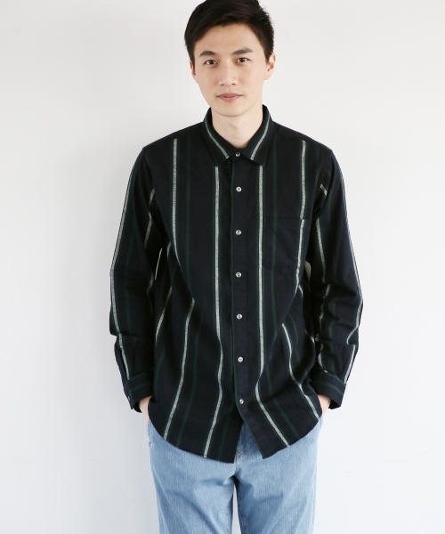 GLOBAL WORK（グローバルワーク）の「ソフトフランネルシャツ/749978（シャツ/ブラウス・メンズ・ブルー系その他2/レッド/ホワイト/ブルー/グレー/ブルー系その他/イエロー/ネイビー/ホワイト系その他/グリーン/グリーン系その他/レッド系その他/グレー系その他/ダークブラウン・X-LARGE/MEDIUM/SMALL/LARGE）」の11枚目の写真