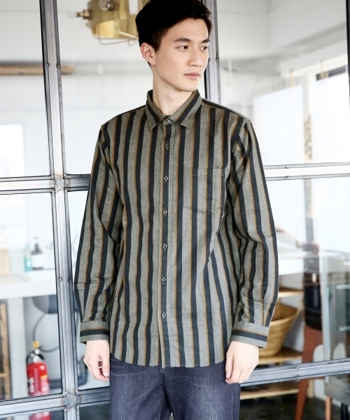 GLOBAL WORK（グローバルワーク）の「ソフトフランネルシャツ/749978（シャツ/ブラウス・メンズ・ブルー系その他2/レッド/ホワイト/ブルー/グレー/ブルー系その他/イエロー/ネイビー/ホワイト系その他/グリーン/グリーン系その他/レッド系その他/グレー系その他/ダークブラウン・X-LARGE/MEDIUM/SMALL/LARGE）」の4枚目の写真