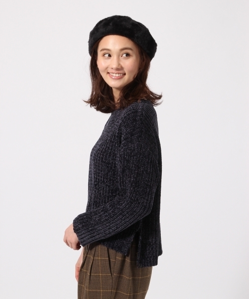 GLOBAL WORK(グローバルワーク)の「モールニットプルオーバー長袖/771978(ニット/セーター・レディース・ネイビー/グレー/ブルー/ピンク系その他/ホワイト/ベージュ・MEDIUM/LARGE/SMALL)」の1枚目の写真