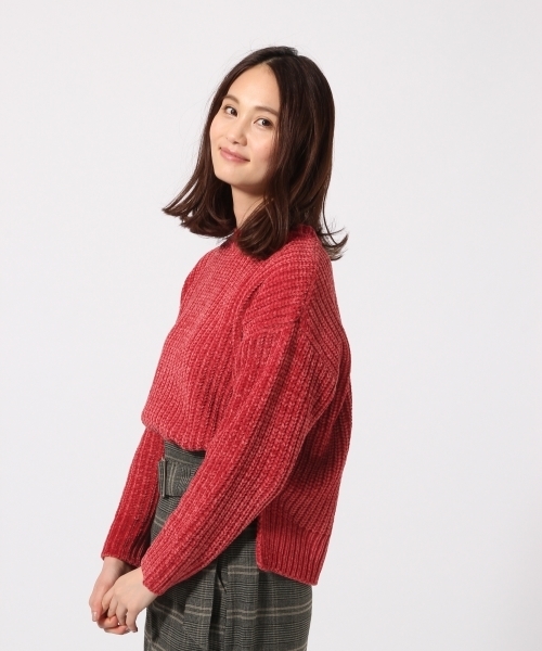 GLOBAL WORK(グローバルワーク)の「モールニットプルオーバー長袖/771978(ニット/セーター・レディース・ネイビー/グレー/ブルー/ピンク系その他/ホワイト/ベージュ・MEDIUM/LARGE/SMALL)」の6枚目の写真