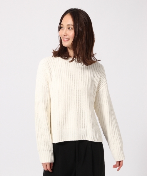 GLOBAL WORK(グローバルワーク)の「モールニットプルオーバー長袖/771978(ニット/セーター・レディース・ネイビー/グレー/ブルー/ピンク系その他/ホワイト/ベージュ・MEDIUM/LARGE/SMALL)」の2枚目の写真