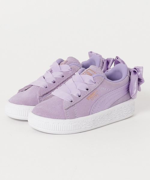 PUMA（プーマ）の「スウェード BOW AC インファント (KIDS)（スニーカー・キッズ・パープル/ピンク/ピンク系その他・12cm/13cm/14cm/15.0cm/16.0cm）」の2枚目の写真