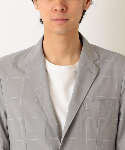 green label relaxing（グリーンレーベルリラクシング）の「CM ドライグレンプレイドM68 ジャケット ＜吸水速乾＞ ◆（テーラードジャケット・メンズ・ネイビー/グレー・M/XL/L/S）」の7枚目の写真