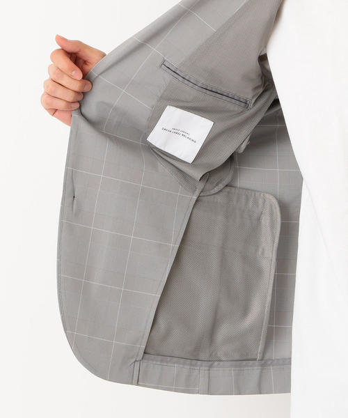 green label relaxing（グリーンレーベルリラクシング）の「CM ドライグレンプレイドM68 ジャケット ＜吸水速乾＞ ◆（テーラードジャケット・メンズ・ネイビー/グレー・M/XL/L/S）」の10枚目の写真