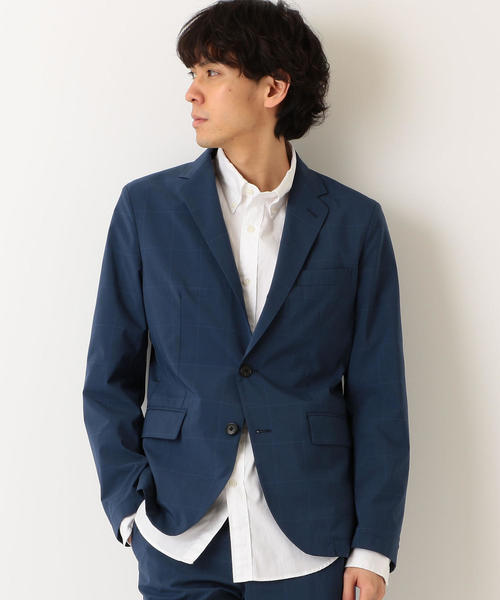 green label relaxing（グリーンレーベルリラクシング）の「CM ドライグレンプレイドM68 ジャケット ＜吸水速乾＞ ◆（テーラードジャケット・メンズ・ネイビー/グレー・M/XL/L/S）」の15枚目の写真