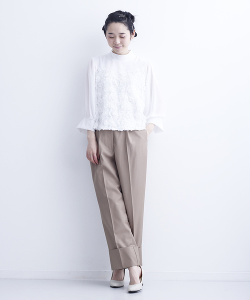 merlot plus(メルロープリュス)の「フラワーカッティングレースブラウス6176(シャツ/ブラウス・レディース・ホワイト/ブラック・FREE)」の14枚目の写真