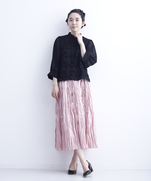 merlot plus(メルロープリュス)の「フラワーカッティングレースブラウス6176(シャツ/ブラウス・レディース・ホワイト/ブラック・FREE)」の12枚目の写真