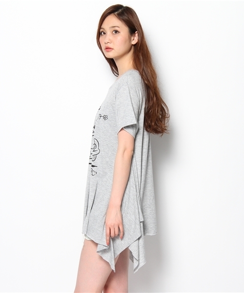LOVE BOAT（ラブ・ボート）の「アシメMICKY Tシャツワンピース（ワンピース・レディース・ホワイト系/ブラック系1/グレー系2・FREE）」の5枚目の写真