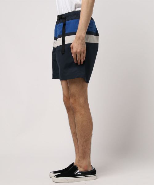 soe(ソーイ)の「【soe】ボーダーショートパンツ(その他パンツ・メンズ・ネイビー・1/0)」の2枚目の写真