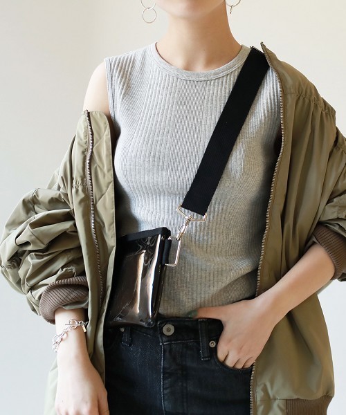 TODAYFUL（トゥデイフル）の「ランダムリブタンクトップ（タンクトップ・レディース・ホワイト/ブラック/グレー/モカ・FREE）」の9枚目の写真